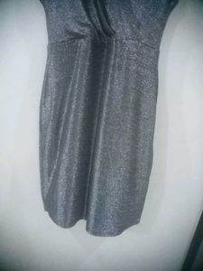 Vero Moda Brand Sparkly Silver Dress