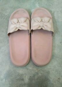 Cute Pink Bow Slides