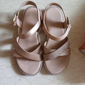 Shimmery Antique Copper Color Sandals For Kid