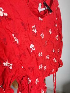 Red Floral Top
