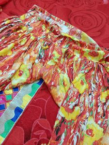 Red Embroidered salwar suit with duptta