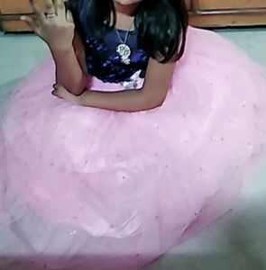 Girls&#39; 💗 &amp; Pink Party Gown &amp; Jacket Combo