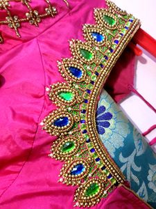 Pattu Saree With Heavy Maggam Blouse