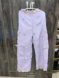 Embroidered Lilac Blouse And Plazo