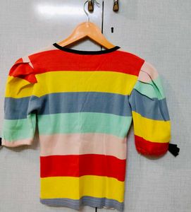 Rainbow Coloured Body Fitted Top