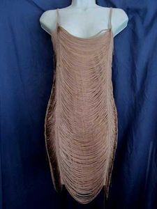19296. Elegant Black Fringe Dress