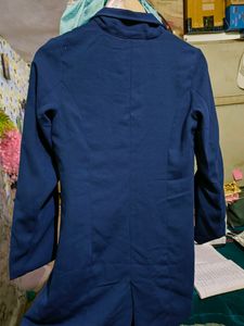 Ajio Navy Blue Full Sleeves Blazer