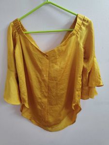 Stylish Mustard Off-Shoulder Top