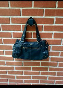 Classic Black Leather Shoulder Bag