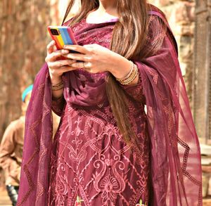 Elegant Maroon Embroidered Suit Set