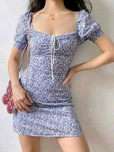 Floral Puff Sleeve Mini Dress | One Piece