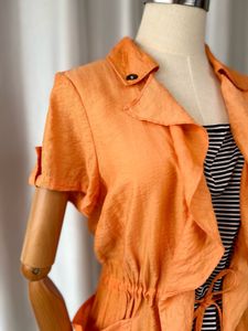 🪔24Hrs DIWALI SALE🪔Faux 2Pc Orange Ruffle Top