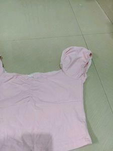 Baby Pink Newme Ruched Crop Top🩷