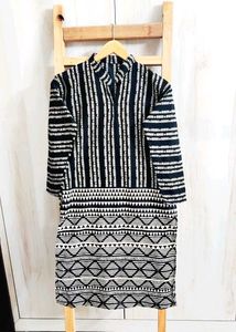 Striped Black &amp; White print kurti size-