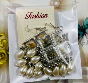 Floral Pearl Drop Earrings