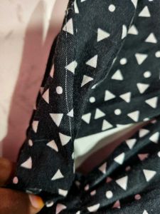 Black &amp; White Print Mini Dress