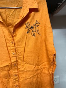 Orange Embroidered Shirt