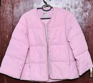 pink puffer jacket