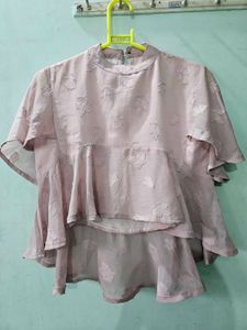 Pale Pink Layered Ruffle Blouse
