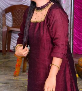 Elegant Maroon A-Line Dress