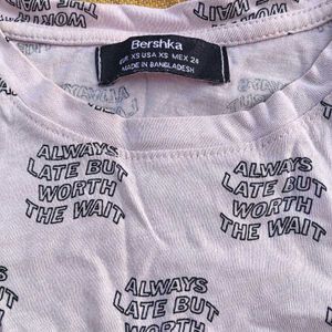 pastel pink crop tee