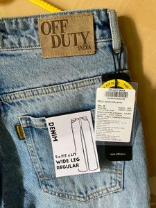 Off Duty Wide Leg Denim Jeans
