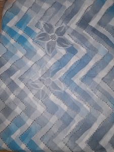 Blue and White Saree