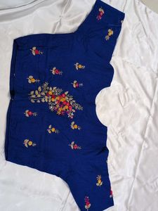 Embroidered Blue Blouse