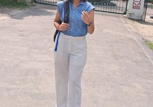 White Coloured Pants (Non Stretch)