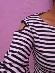 Striped Cold Shoulder Top