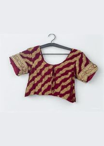 Burgundy &amp; Gold Patterned Blouse