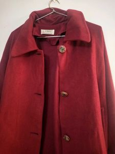 Burgundy Wool Overcoat