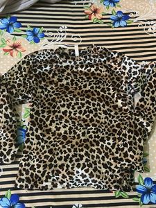 Animal Print Long Sleeve Top