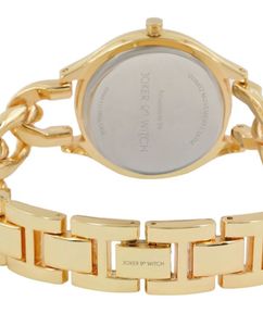 VEGAS WHITE DIAL GOLD METALLIC STRAP WATCH