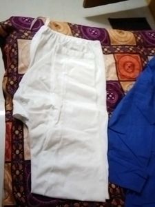 Blue Cotton Kurta With Pajama