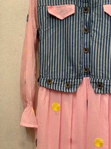 Striped Denim &amp; Pink Dress