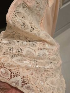 Peach Lace Sleeve Top