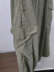Olive Corduroy Cargo Pants