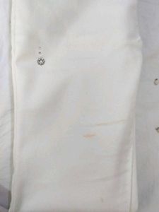 A Super Cool White Jean&#39;s With Neon Orange Top
