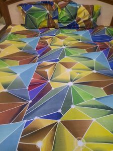 Geometric Bedsheet with Pillow Covers