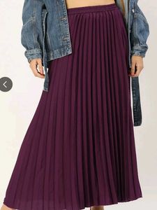 Pleated Purple Maxi Skirt