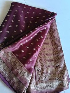 Maroon Burgundy Banarasi Silk Saree