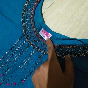 💙 Elegant Teal Blue Anarkali Kurti 💙