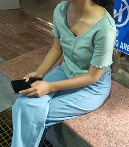 Mint Green Button-Down Top