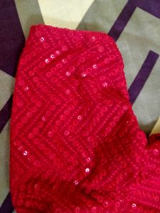 Red Embellished Blouse
