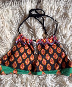 Patterned padded Bikini Top
