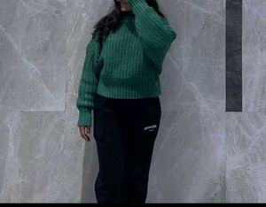Oversized Green Knit Sweater