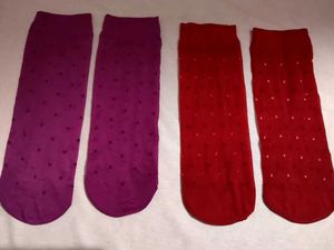 Red & Purple Polka Dot Socks (Set of 2)