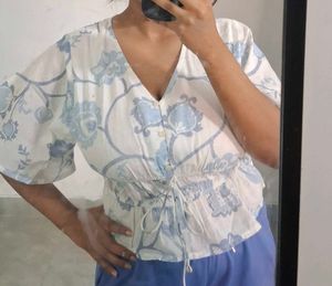 Floral Print Peplum Top