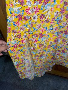 Floral Yellow Maxi Dress XL /38